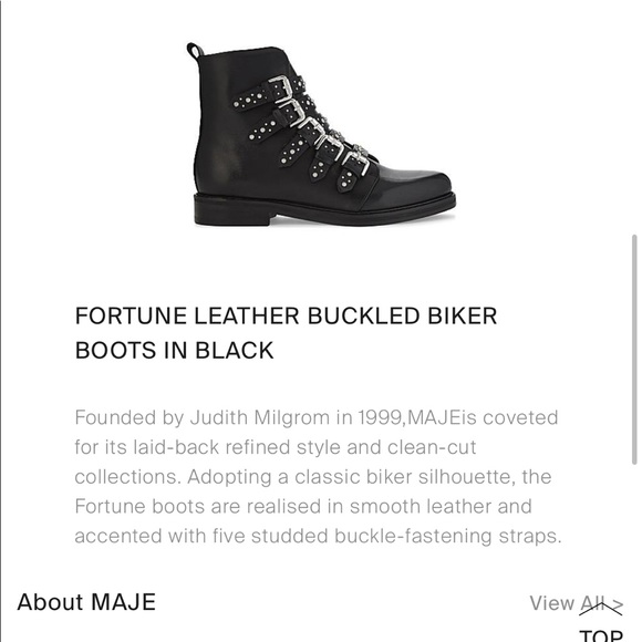 Maje Black Studded Fortune Boots Sz 36 - Picture 5 of 9